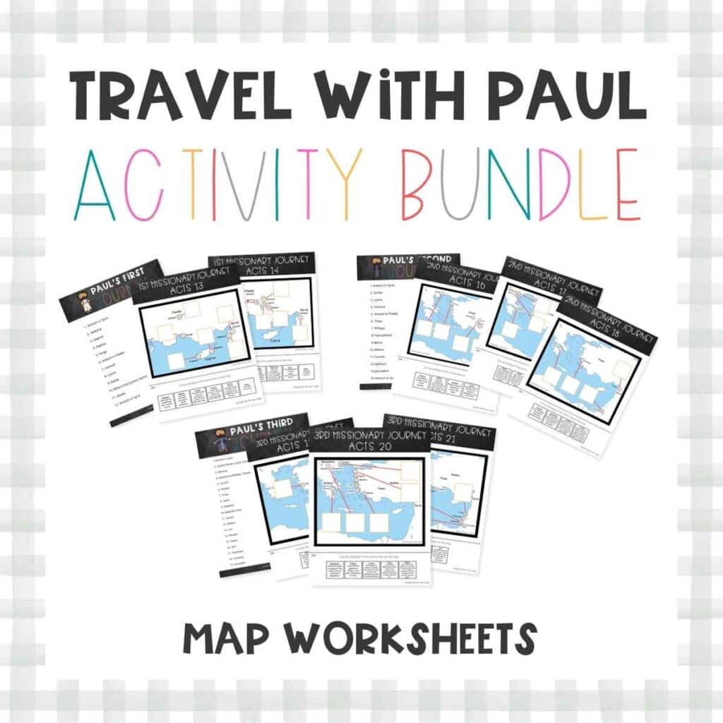 Map Paul's Missionary Journeys Worksheets Bundle Thumbnail