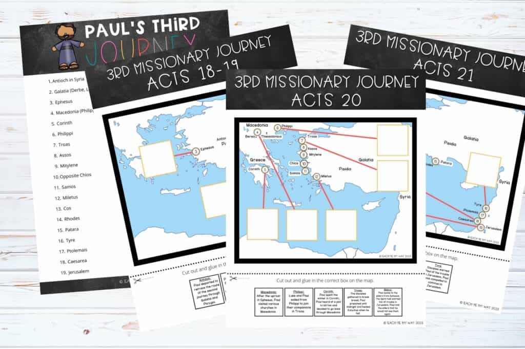 Map Paul's Third Missionary Journey Worksheets product image