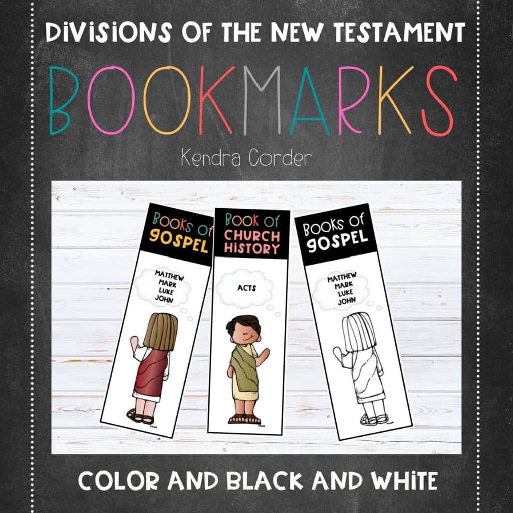 Divisions of the New Testament Books of the Bible Bookmarks Thumbnail
