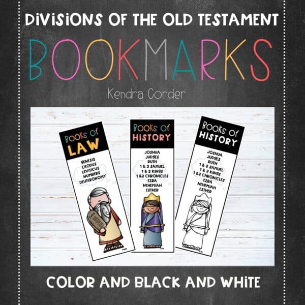 Divisions of the Old Testament Books of the Bible Bookmarks