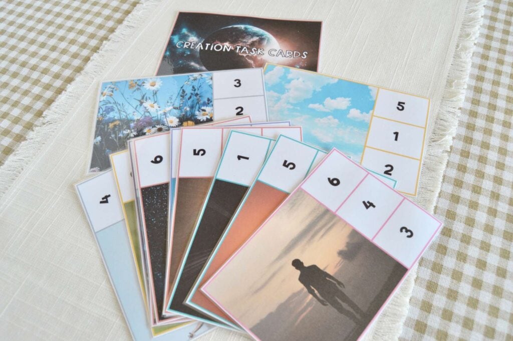 Days of Creation Bible Task Cards Product